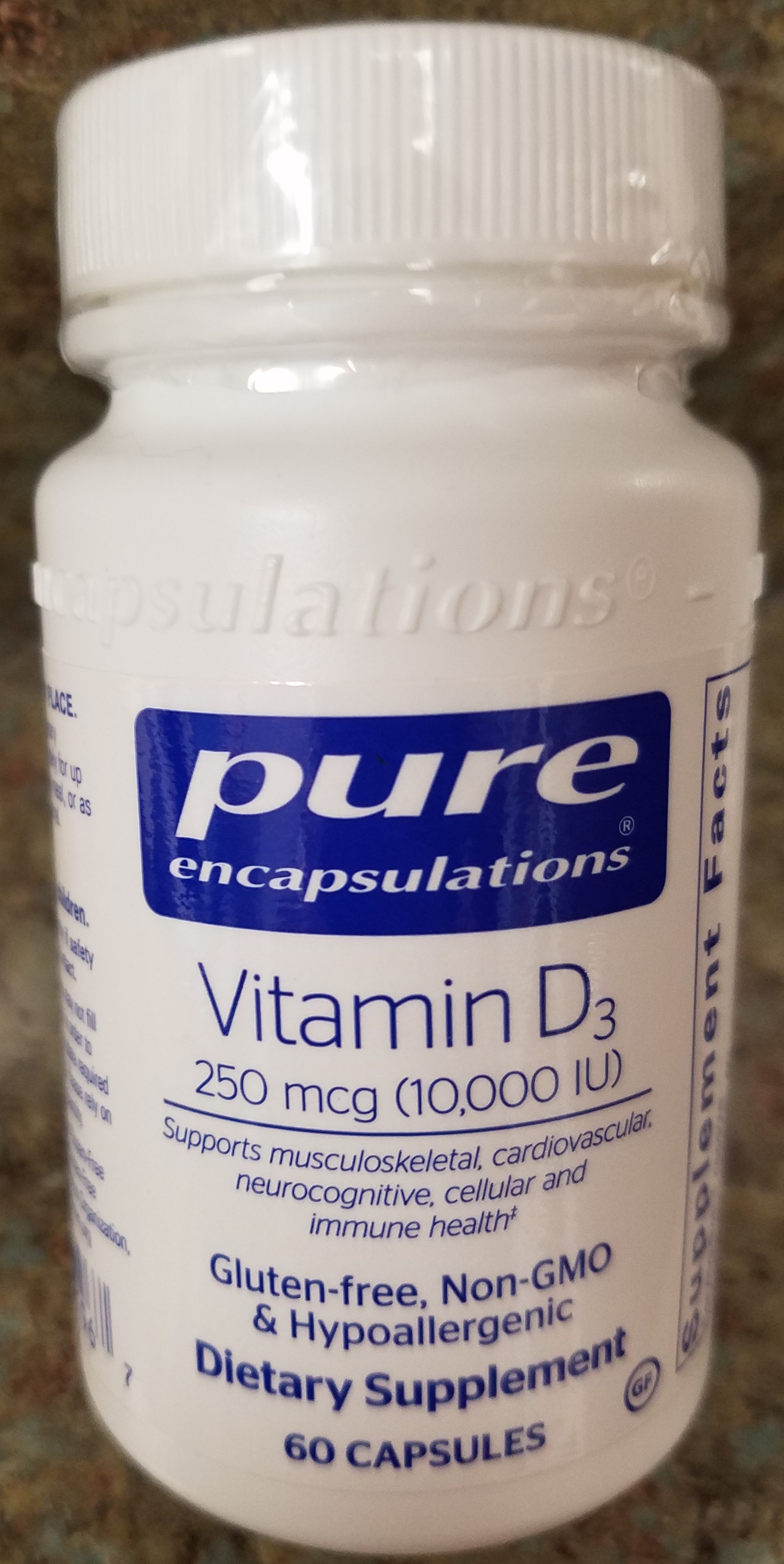 Vitamin D3 250 mcg (10,000 IU) 60 Capsules