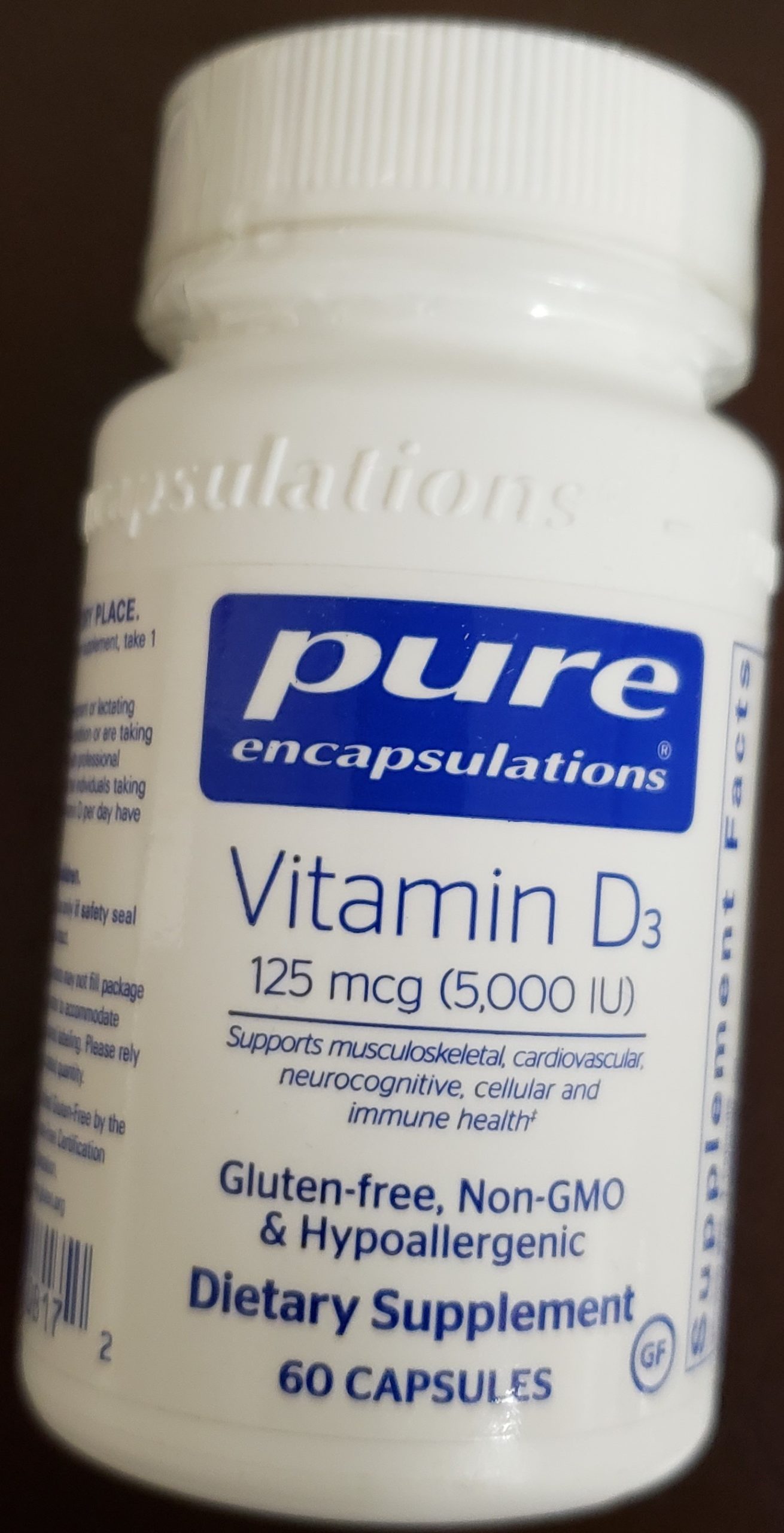 Vitamin D3 125 mcg (5,000 IU) 60 Capsules